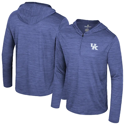 Men's Colosseum Royal Kentucky Wildcats Always Sunny Lightweight Quarter-Zip Hoodie