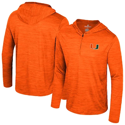 Men's Colosseum Orange Miami Hurricanes Always Sunny Lightweight Quarter-Zip Hoodie