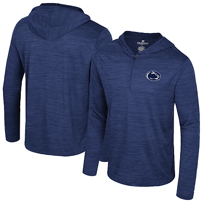 Men's Colosseum Navy Penn State Nittany Lions Always Sunny Lightweight Quarter-Zip Hoodie
