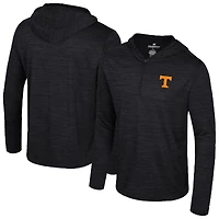Men's Colosseum Black Tennessee Volunteers Always Sunny Lightweight Quarter-Zip Hoodie