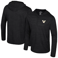 Men's Colosseum Black Vanderbilt Commodores Always Sunny Lightweight Quarter-Zip Hoodie