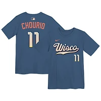 Preschool Nike Jackson Chourio Gray Milwaukee Brewers 2026 City Connect Name & Number T-Shirt