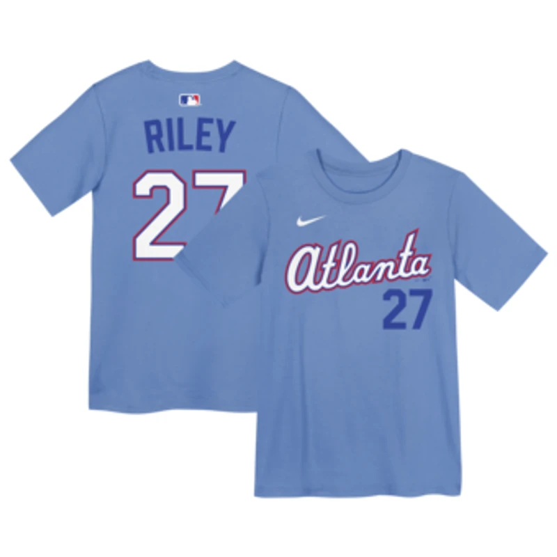 Preschool Nike Austin Riley Light Blue Atlanta Braves 2026 City Connect Name & Number T-Shirt