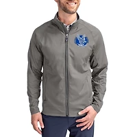 Men's Cutter & Buck Gray Air Force Falcons Vault Logo Adapt Eco Knit Raglan Full-Zip Jacket