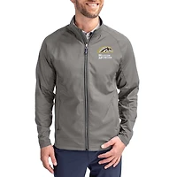 Men's Cutter & Buck Gray Western Michigan Broncos Primary Logo Adapt Eco Knit Raglan Full-Zip Jacket
