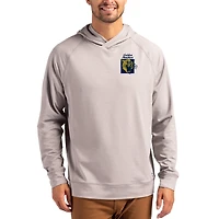 Men's Cutter & Buck Heather Gray FIU Panthers Vault Logo Adapt Knit Raglan Pullover Hoodie