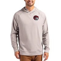 Men's Cutter & Buck Heather Gray Winston-Salem State Rams Primary Logo Adapt Knit Raglan Pullover Hoodie