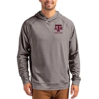 Men's Cutter & Buck Heather Charcoal Texas A&M Aggies Alumni Logo Adapt Knit Raglan Pullover Hoodie