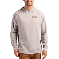 Men's Cutter & Buck Heather Gray Pacific Tigers Primary Logo Adapt Knit Raglan Pullover Hoodie