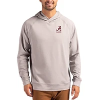 Men's Cutter & Buck Heather Gray Alabama Crimson Tide Alumni Logo Adapt Knit Raglan Pullover Hoodie