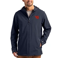Men's Cutter & Buck  Navy Dayton Flyers Primary Logo Camano Everyday Stretch Water-Resistant Full-Zip Jacket