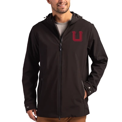 Men's Cutter & Buck Utah Utes Vault Logo Camano Everyday Stretch Water-Resistant Full-Zip Jacket