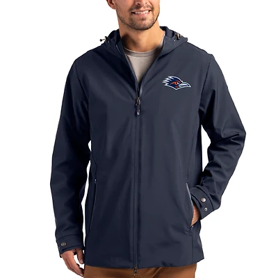 Men's Cutter & Buck  Navy UTSA Roadrunners Primary Logo Camano Everyday Stretch Water-Resistant Full-Zip Jacket