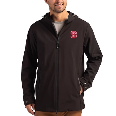 Men's Cutter & Buck NC State Wolfpack Primary Logo Camano Everyday Stretch Water-Resistant Full-Zip Jacket