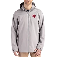 Men's Cutter & Buck  Gray Nebraska Huskers Vault Logo Camano Everyday Stretch Water-Resistant Full-Zip Jacket