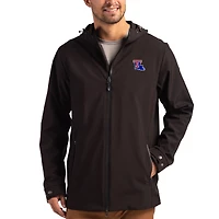 Men's Cutter & Buck  Black Louisiana Tech Bulldogs Primary Logo Camano Everyday Stretch Water-Resistant Full-Zip Jacket