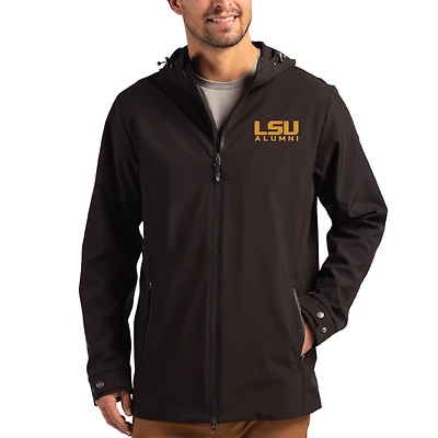 Men's Cutter & Buck LSU Tigers Alumni Logo Camano Everyday Stretch Water-Resistant Full-Zip Jacket