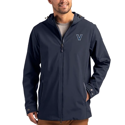 Men's Cutter & Buck  Navy Villanova Wildcats Primary Logo Camano Everyday Stretch Water-Resistant Full-Zip Jacket