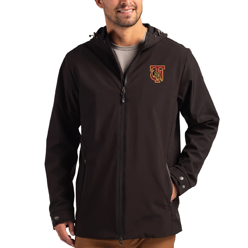 Men's Cutter & Buck Tuskegee Golden Tigers Primary Logo Camano Everyday Stretch Water-Resistant Full-Zip Jacket