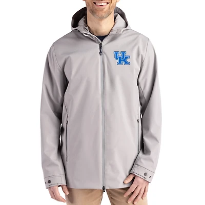 Men's Cutter & Buck Gray Kentucky Wildcats Primary Logo Camano Everyday Stretch Water-Resistant Full-Zip Jacket