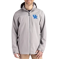 Men's Cutter & Buck  Gray Kentucky Wildcats Primary Logo Camano Everyday Stretch Water-Resistant Full-Zip Jacket