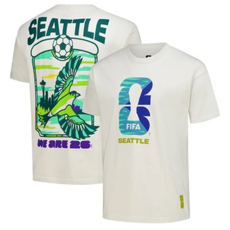 Men's Outerstuff  Cream 2026 FIFA World Cup Seattle Host City Local Oversized T-Shirt