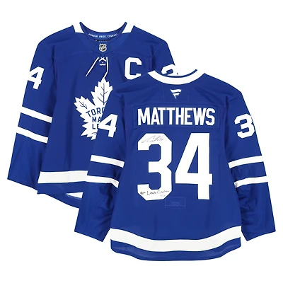 Auston Matthews Toronto Maple Leafs Autographed Blue Fanatics Authentic Pro Jersey with "26th Leafs Captain" Inscription - Limited Edition #10/10