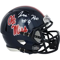 Tre Harris Ole Miss Rebels Autographed Riddell Navy Speed Mini Helmet