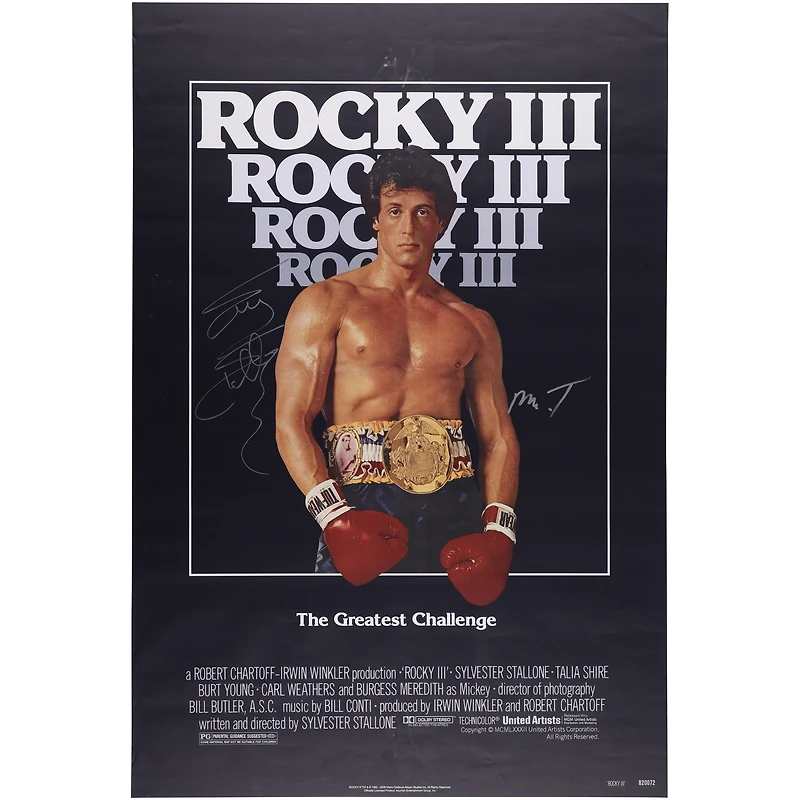 Sylvester Stallone & Mr. T Rocky III Autographed 24" x 36" Movie Poster