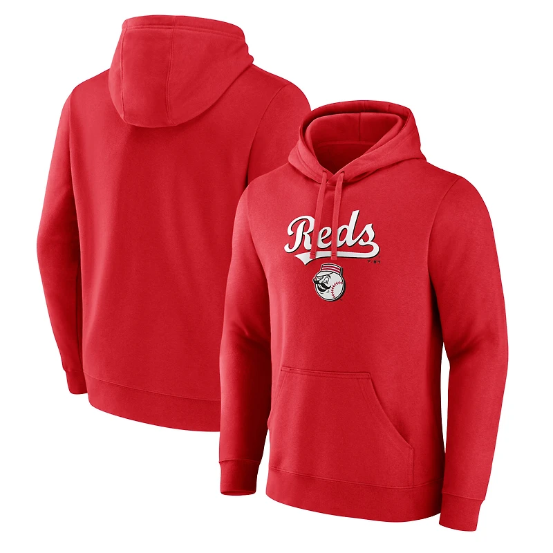 Men's Red Cincinnati Reds Team Lockup Hoodie