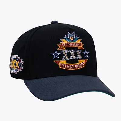 Men's Mitchell & Ness  Black Dallas Cowboys Super Bowl XXX Champions Lux Pro Snapback