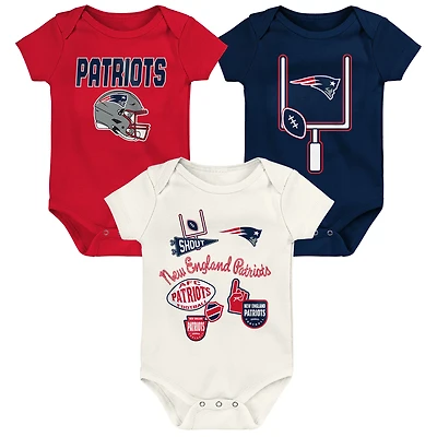 Infant & Newborn Outerstuff New England Patriots Littlest Player Three-Piece Bodysuit Set