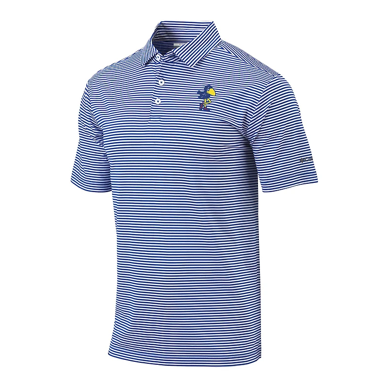 Men's Columbia Royal Kansas Jayhawks Vault Logo Club Invite Polo