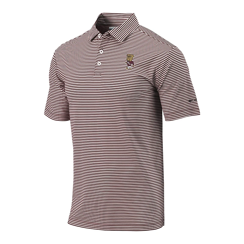 Men's Columbia Maroon Mississippi State Bulldogs Vault Logo Club Invite Polo