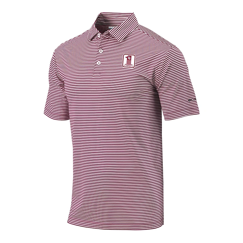 Men's Columbia Crimson Oklahoma Sooners Vault Logo Club Invite Polo