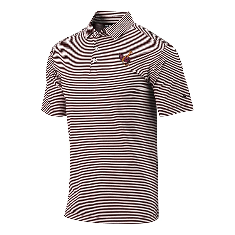 Men's Columbia Maroon Virginia Tech Hokies Vault Logo Club Invite Polo