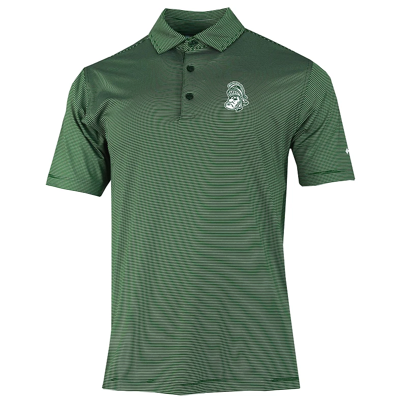 Men's Columbia Green Michigan State Spartans Vault Logo Double Hit Polo