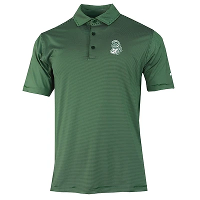 Men's Columbia Green Michigan State Spartans Vault Logo Double Hit Polo