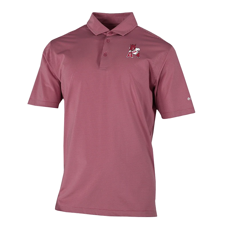 Men's Columbia Cardinal Arkansas Razorbacks Vault Logo Double Hit Polo
