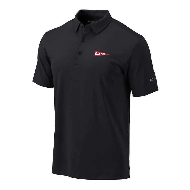 Men's Columbia Black Ole Miss Rebels Vault Omni-Wick Drive Polo