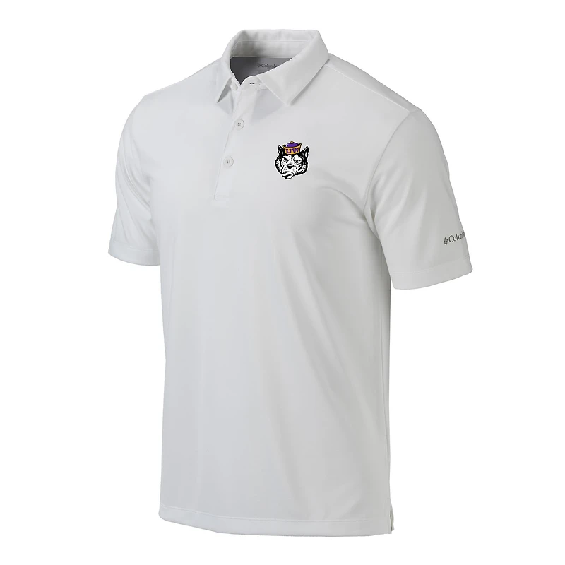 Men's Columbia White Washington Huskies Vault Omni-Wick Drive Polo