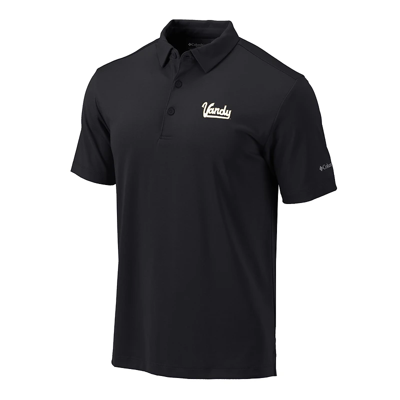 Men's Columbia Black Vanderbilt Commodores Vault Omni-Wick Drive Polo