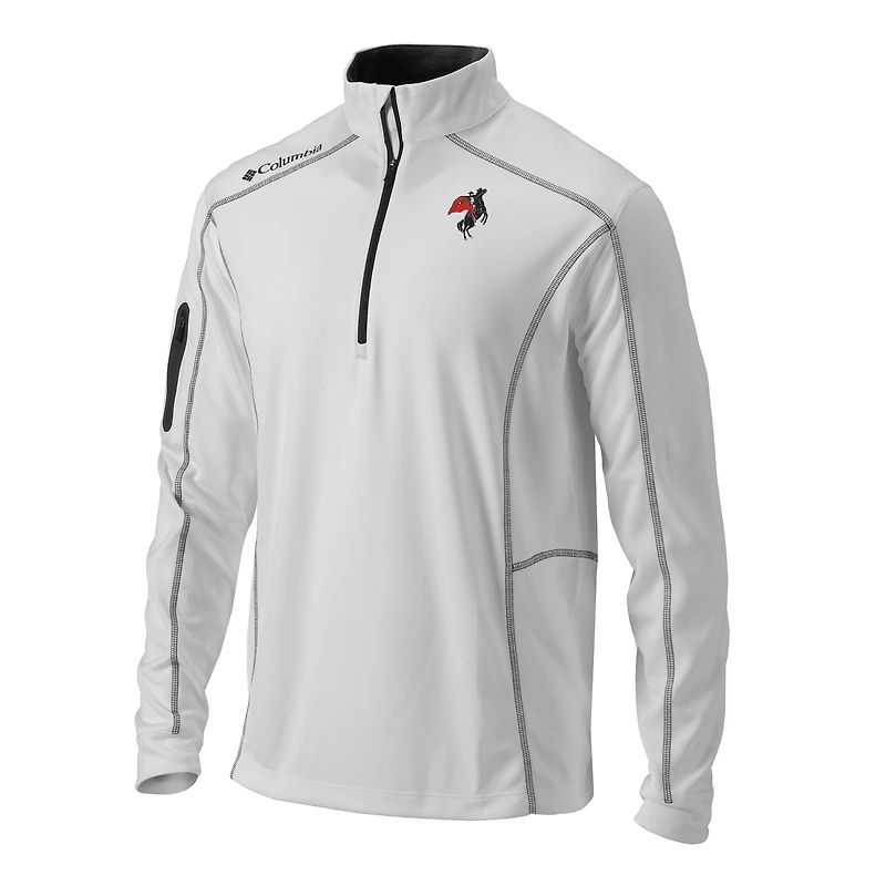 Men's Columbia White Texas Tech Red Raiders Vault Omni-Wick Shotgun Quarter-Zip Pullover