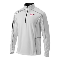 Men's Columbia White Ole Miss Rebels Vault Omni-Wick Shotgun Quarter-Zip Pullover