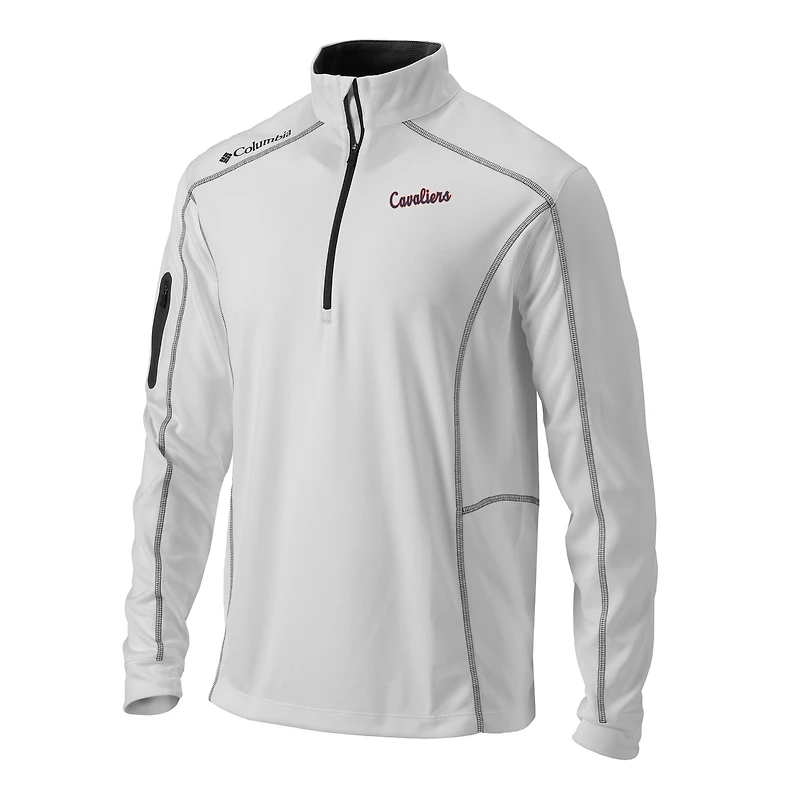 Men's Columbia White Virginia Cavaliers Vault Omni-Wick Shotgun Quarter-Zip Pullover