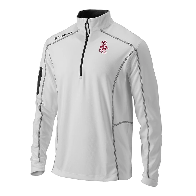 Men's Columbia White Washington State Cougars Vault Omni-Wick Shotgun Quarter-Zip Pullover