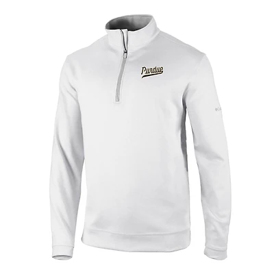 Men's Columbia White Purdue Boilermakers Vault Logo Wickhams Hills Quarter-Zip Pullover
