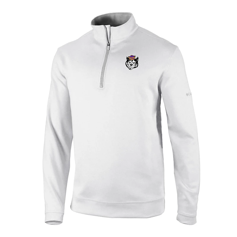 Men's Columbia White Washington Huskies Vault Logo Wickhams Hills Quarter-Zip Pullover