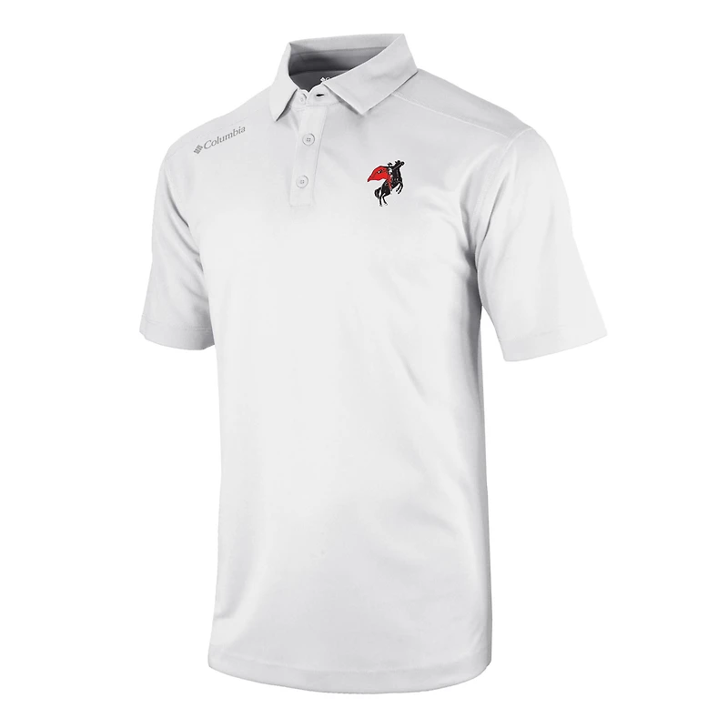 Men's Columbia White Texas Tech Red Raiders Vault Logo Omni-Wick Shotgun Polo
