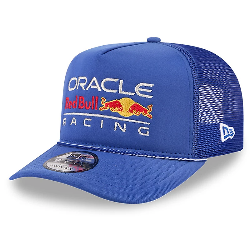 Men's New Era Blue Red Bull Racing A-Frame 9FIFTY Trucker Snapback Hat